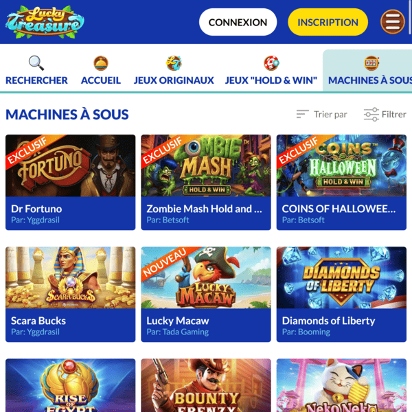 Lucky Treasure Casino — Machines à sous, grille 1